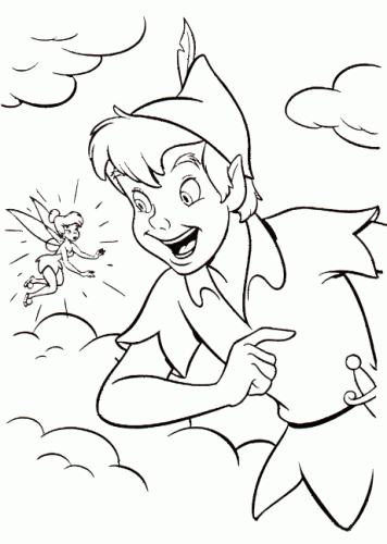 Peter pan and Tinkerbell coloring pages