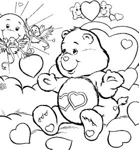 Care bears Love free printable coloring pages