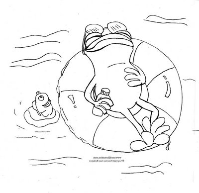 Sun Bathe Frog coloring pages