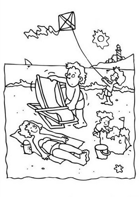 Beach Holiday Coloring Pages