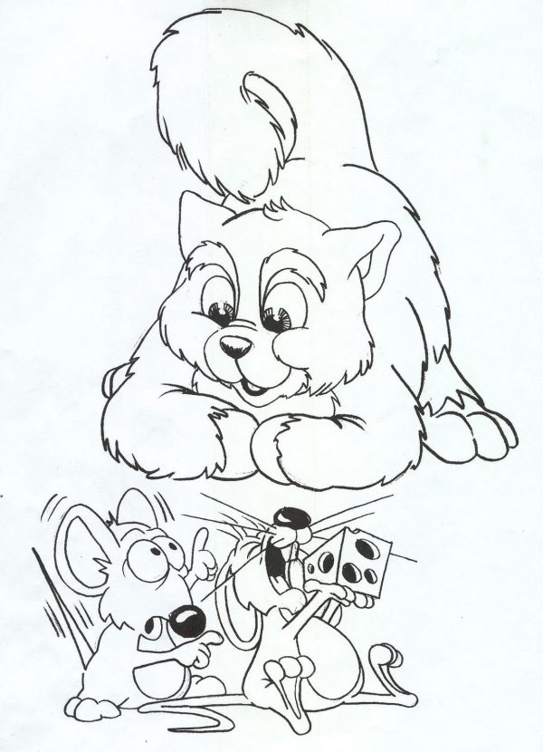 Cat Mice Coloring Pages