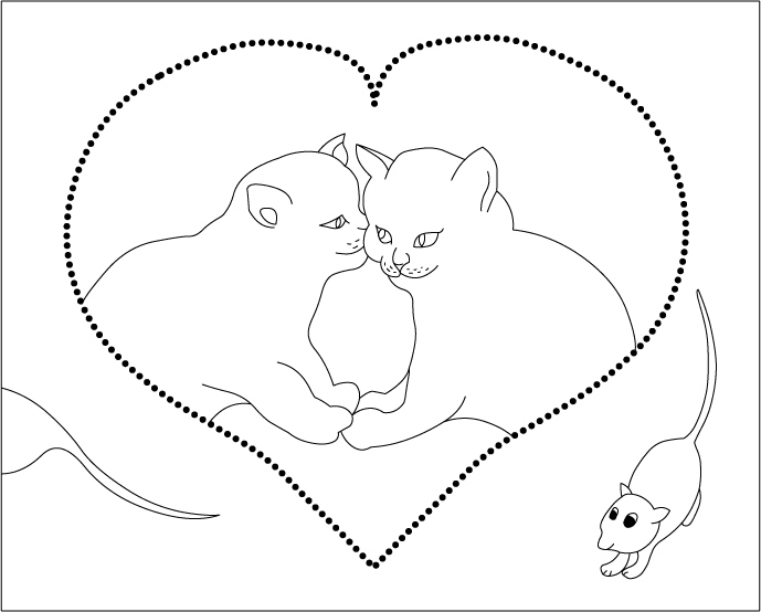 Cat Mouse Coloring Pages