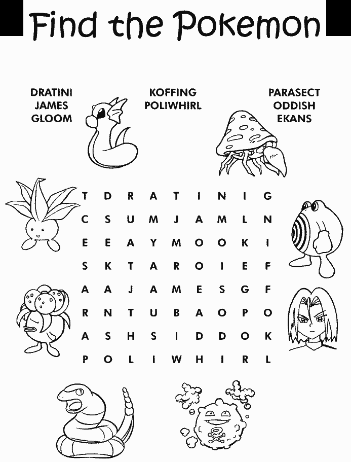 find the pokemon game coloring pages