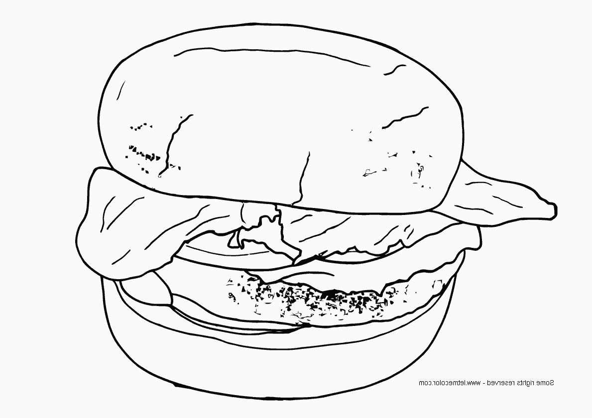 Free Food Coloring Page Hamburger