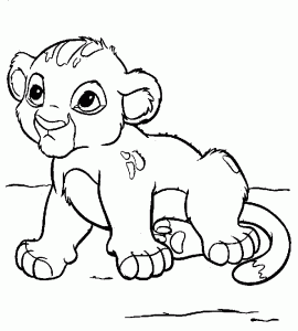 Young Simba Coloring Page
