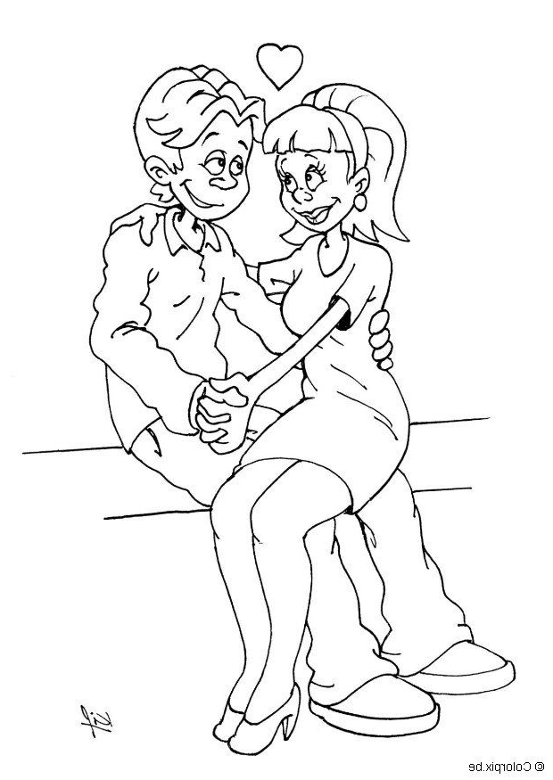 In love on valentines day coloring pages