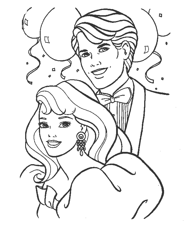 Ken and Barbie coloring pages