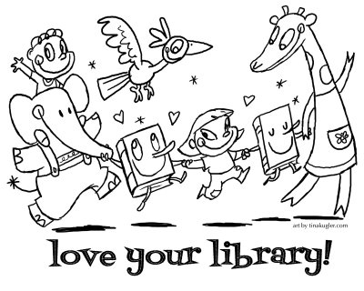 Library coloring pages