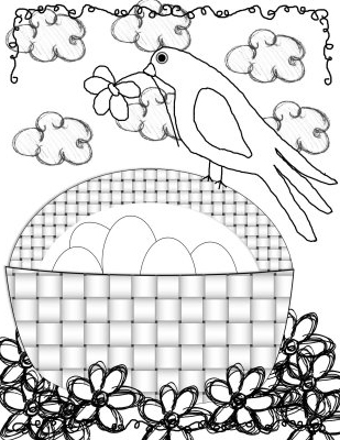 Little birdy coloring page