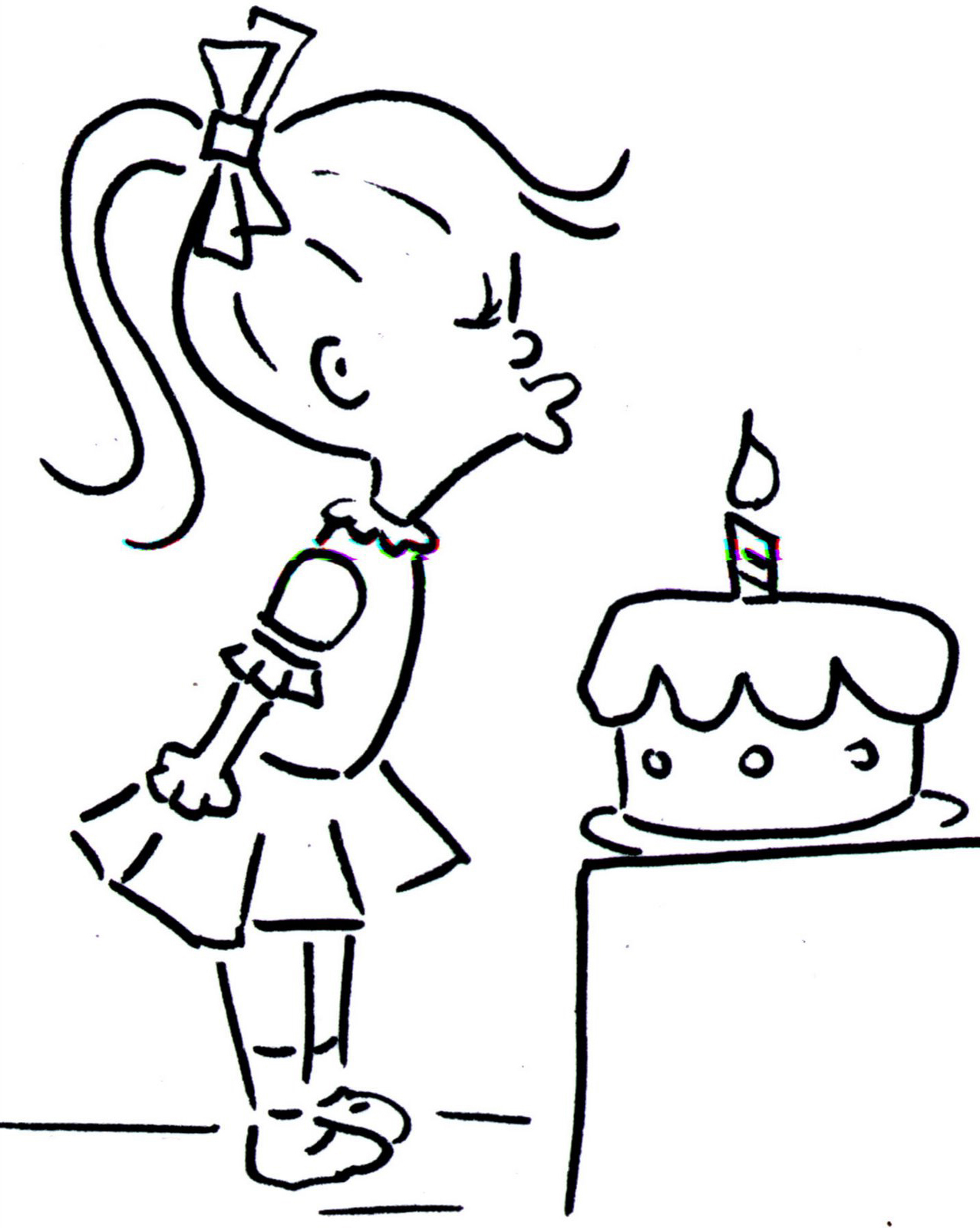 Раскраска для девочек торт