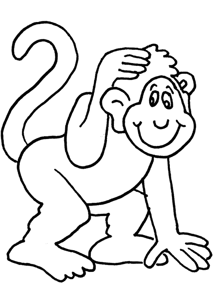 Monkey coloring page, Disney coloring page