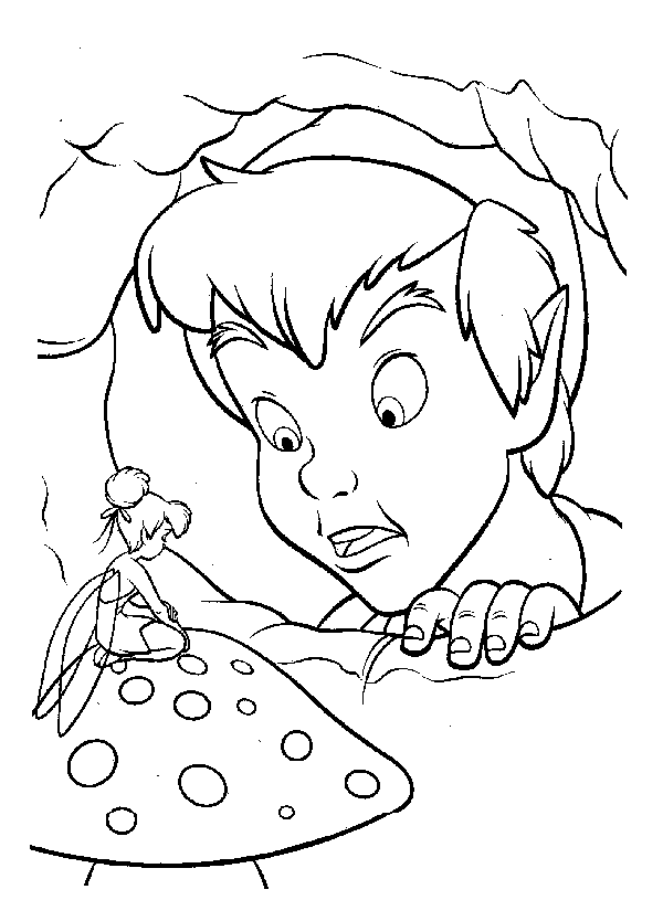 Disney Peter pan and Tinkerbell coloring page