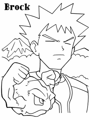 Pokemon brock coloring pages
